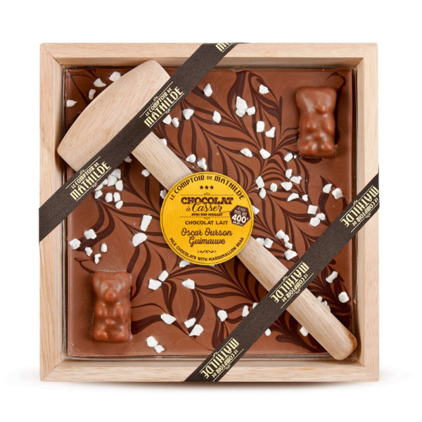 Chocolat à casser ourson guimauve Le comptoir de Mathilde
